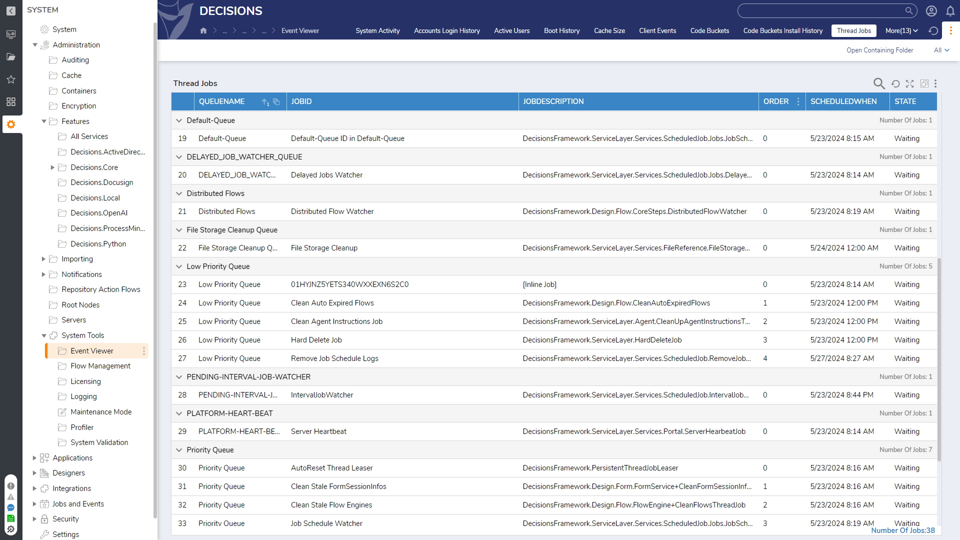 Manage work queues.