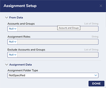 Assignment Setup Form - Decisions